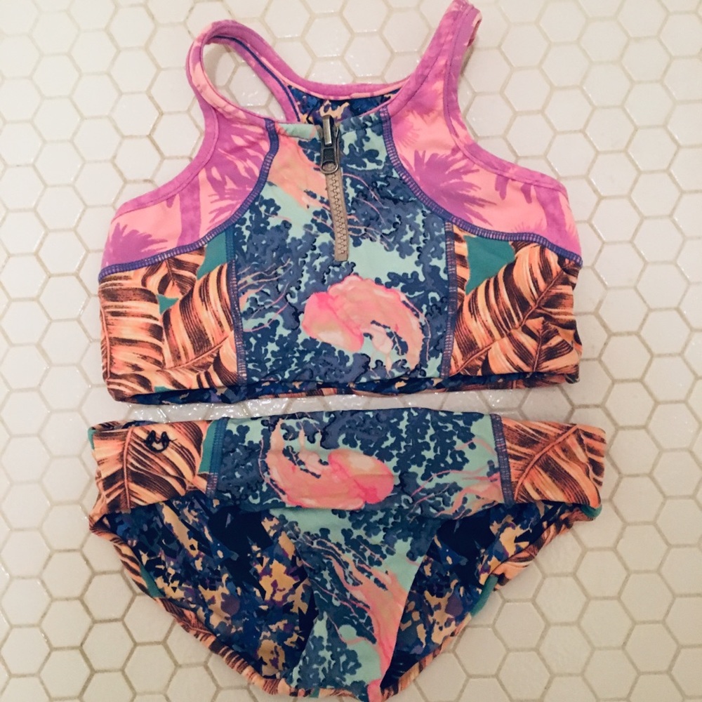 Maaji Kids Bikini - Purple and Blue Leaf Print